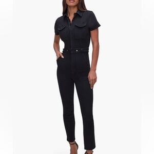 COPY - NEVER WORN: Black denim Good American jumpsuit